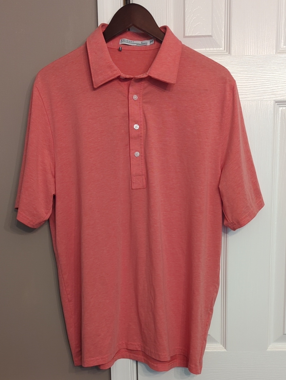 Men's Criquet Coral Polo Shirt - Short Sleeve Golf Polo
